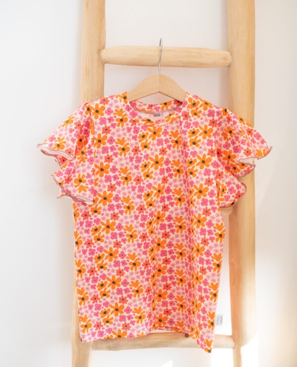 Ruffle shirt met hippe prints